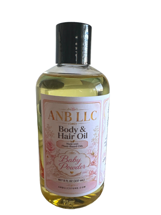 Baby Powder Nourishing Hair & Body Oil 8oz